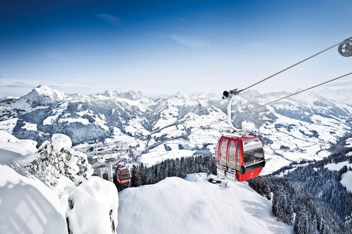 Lift Gondeln im Winter 