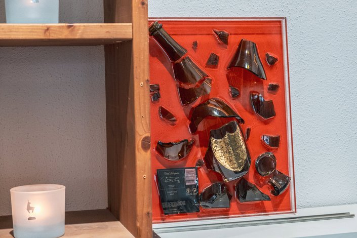 Ein Ausstellungsstück in einer Glaserei