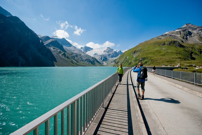 Road next to a big lake