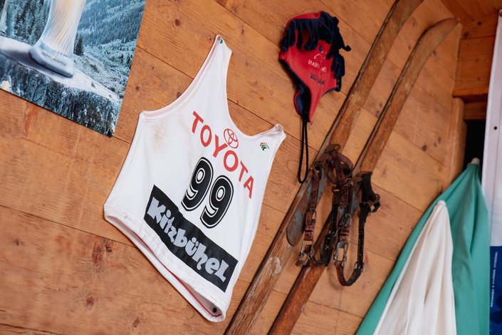 Trikot at the wooden wall
