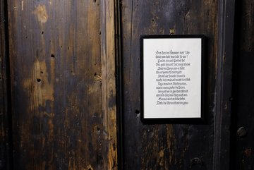 Blatt mit Federschrift 